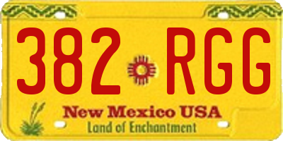 NM license plate 382RGG