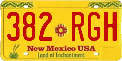 NM license plate 382RGH