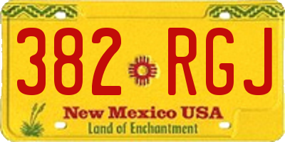 NM license plate 382RGJ