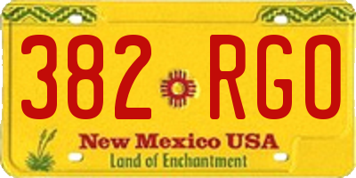 NM license plate 382RGO