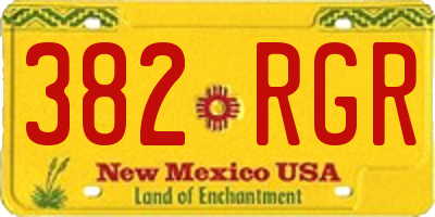 NM license plate 382RGR