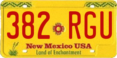 NM license plate 382RGU