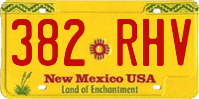NM license plate 382RHV