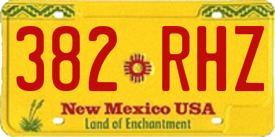 NM license plate 382RHZ