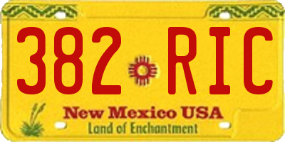 NM license plate 382RIC
