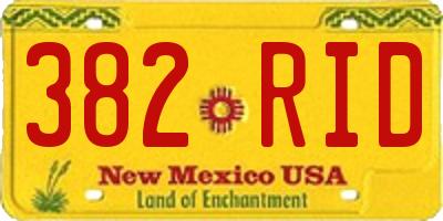 NM license plate 382RID