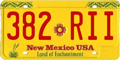 NM license plate 382RII