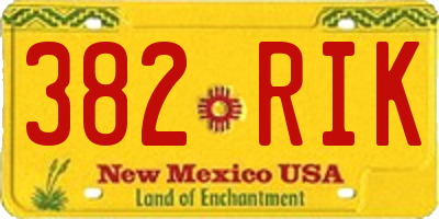 NM license plate 382RIK