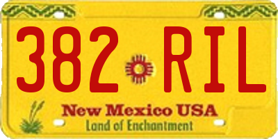 NM license plate 382RIL