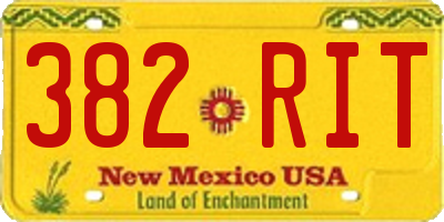 NM license plate 382RIT
