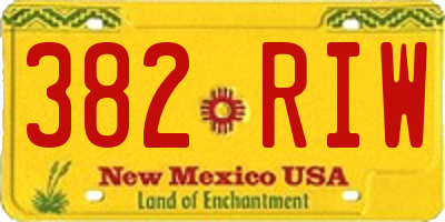 NM license plate 382RIW