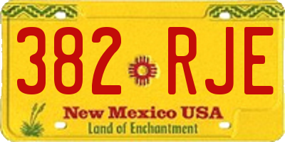 NM license plate 382RJE