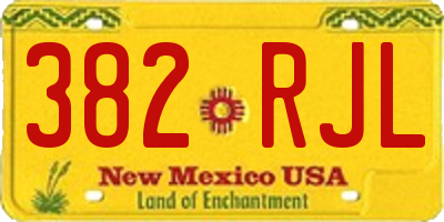 NM license plate 382RJL