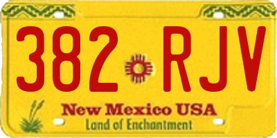 NM license plate 382RJV