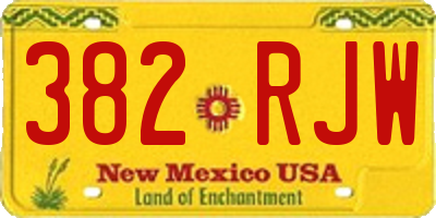 NM license plate 382RJW