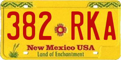 NM license plate 382RKA