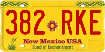 NM license plate 382RKE