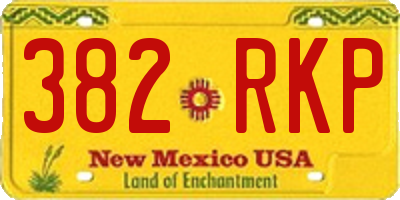 NM license plate 382RKP