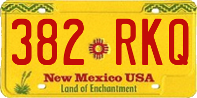 NM license plate 382RKQ