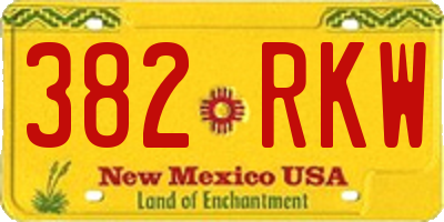 NM license plate 382RKW