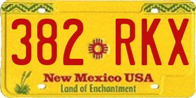 NM license plate 382RKX