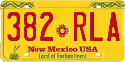 NM license plate 382RLA