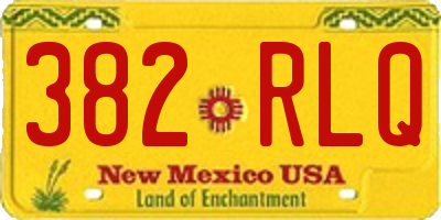 NM license plate 382RLQ