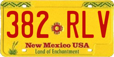 NM license plate 382RLV