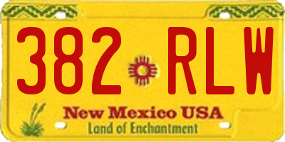 NM license plate 382RLW