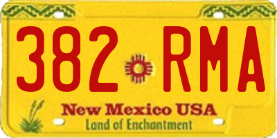 NM license plate 382RMA