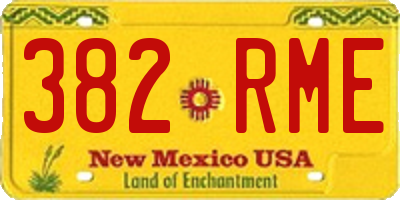 NM license plate 382RME