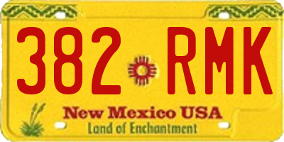 NM license plate 382RMK