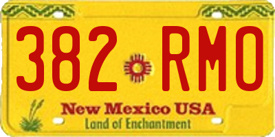 NM license plate 382RMO
