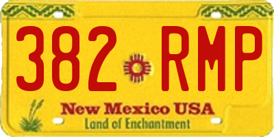 NM license plate 382RMP