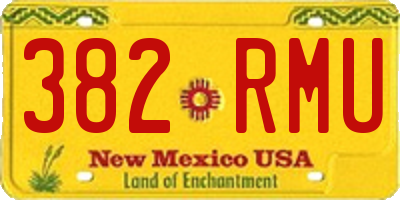 NM license plate 382RMU