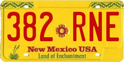 NM license plate 382RNE