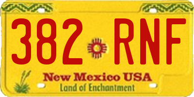 NM license plate 382RNF
