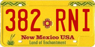 NM license plate 382RNI