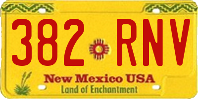 NM license plate 382RNV