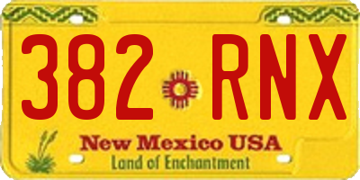 NM license plate 382RNX