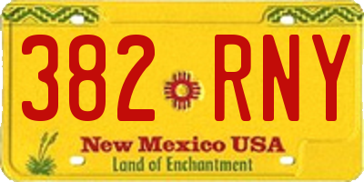 NM license plate 382RNY