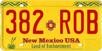 NM license plate 382ROB