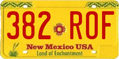 NM license plate 382ROF