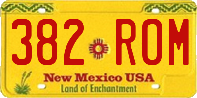 NM license plate 382ROM