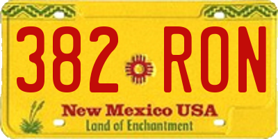 NM license plate 382RON