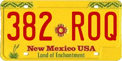 NM license plate 382ROQ