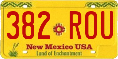 NM license plate 382ROU