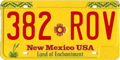 NM license plate 382ROV