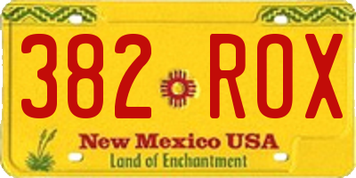 NM license plate 382ROX