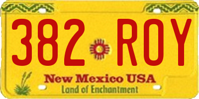 NM license plate 382ROY